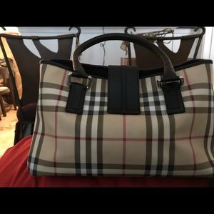 Burberry Classic Beige and Black Canvas tote.